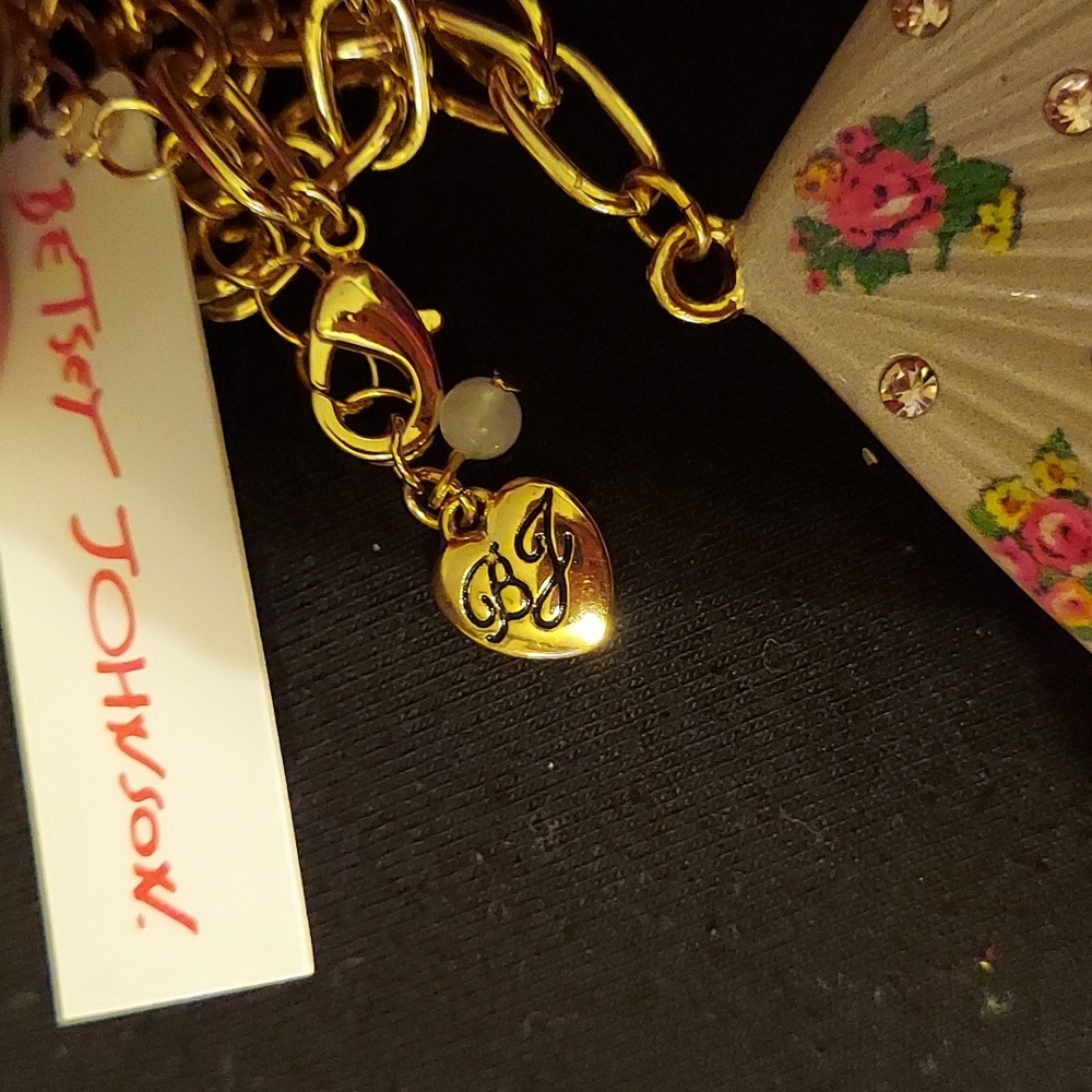 NWT Betsey Johnson Floral Print Shell Necklace - Picture 4 of 4
